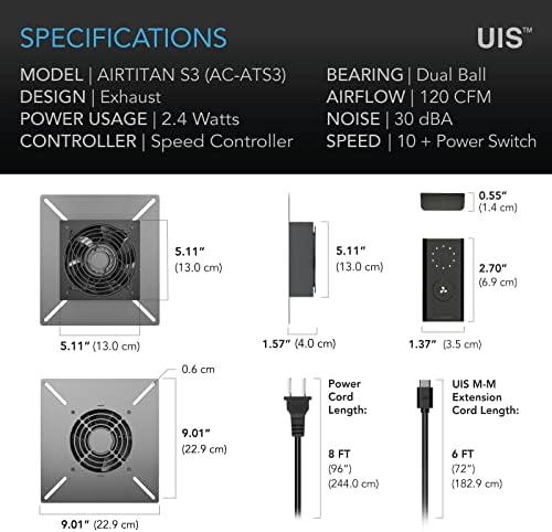 AC Infinity AIRTITAN S3, Ventilation Fan 6" with Speed Controller - Image 6