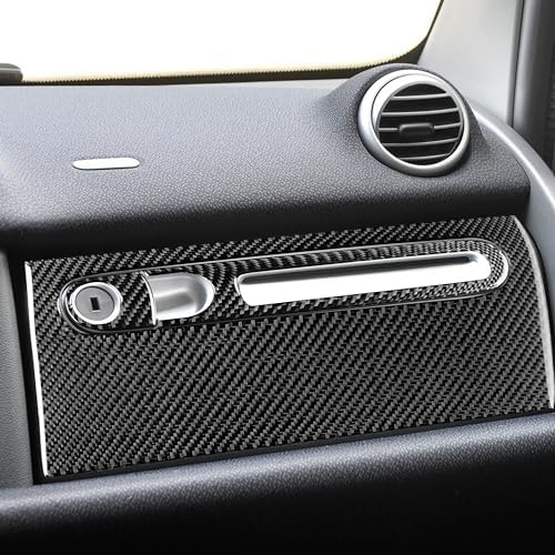 Real Black Carbon Fiber Car Co-Pilot Glove Storage Box Panel Scratch Protector Decoration Sticker Set Compatible with Benz Smart Fortwo 2011 2012 2013 2014 2015 Auto Interior Accessories 3pcs - Image 3
