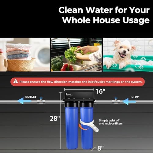 iSpring Whole House Water Filter System, Reduces Scale, Corrosion, Chlorine, Taste, Odor, 2-Stage Water Descaler and Water Filter, Model: WGB22B-DS - Image 4