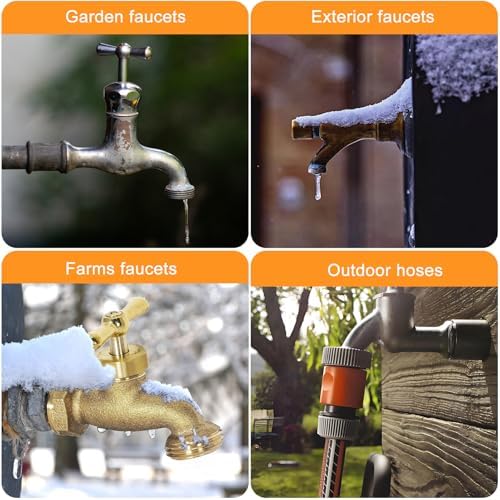 1 Pcs Outdoor Faucet Freeze Protector, Brass Spigot Covers with Tape - Image 5