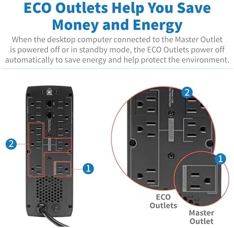 Eaton Tripp Lite ECO1500LCD 1500VA UPS 900W Battery Backup Surge Protector - Image 5