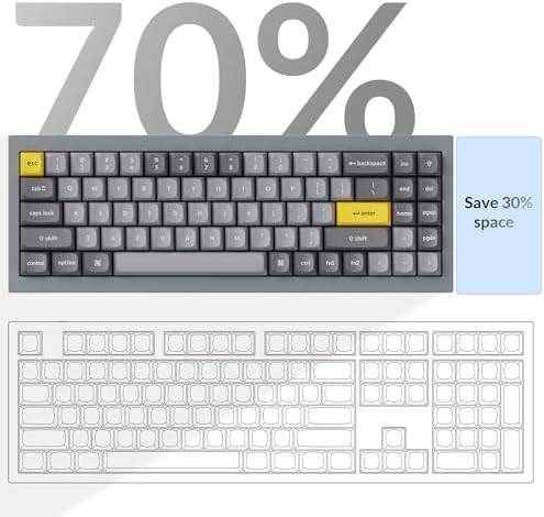 Keychron Q7 Wired Custom Mechanical Keyboard, 70% Layout QMK/VIA Programmable Macro with Hot-swappable Gateron G Pro Blue Switch Double Gasket Compatible with Mac Windows Linux (Grey) - Image 4