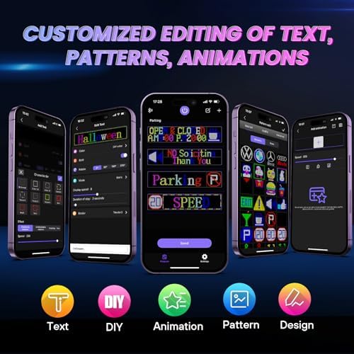 RAYHOME Dual Row P5 Huge Bright Advertising Programmable LED Sign, 31''x8'' Flexible Digital Scrolling Light Sign Custom Text Message Pattern LED Display for Store Car Hotel. - Image 2