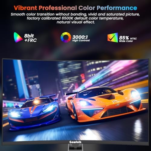Gawfolk 4K Curved Monitor 32 Inch, 4K 120Hz 1500R Gaming Monitor VA Panel - Image 5