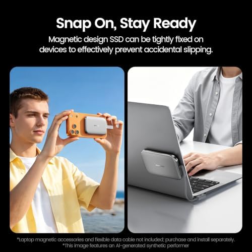 MOVE SPEED 1TB SSD External Hard Drive USB 3.2 Gen 2x2 Up to 2000MB/s Magnetic External SSD with Type C Cable for ProRes 4K Video iPhone 17/16/15, Android Phone, Windows, Mac - Image 5