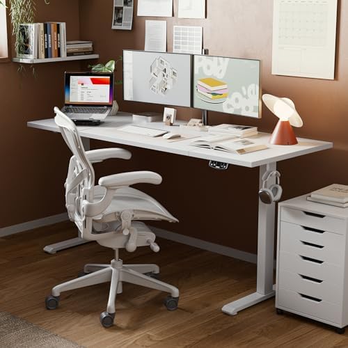 Agilestic 71 * 32 Inch Height Adjustable Electric Standing Desk, White - Image 2