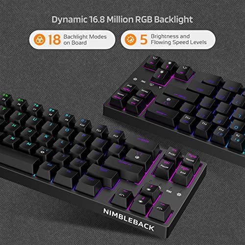 LTC NB681 Nimbleback Wired 65% Mechanical Keyboard, RGB Backlit Ultra-Compact 68 Keys Gaming Keyboard with Hot-Swappable Switch and Stand-Alone Arrow/Control Keys (Hot Swappable Blue Switch, Black) - Image 6