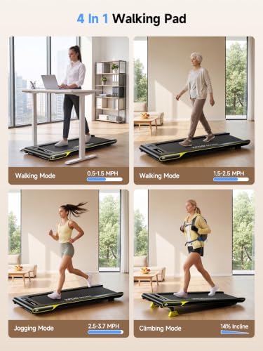 YPOO Walking Pad with 14% Incline Under Desk Treadmill for Home & Office - Image 6