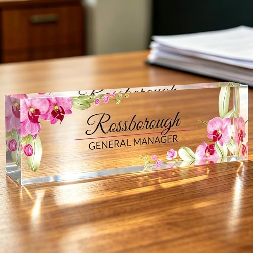 Custom Name Plate for Desk, Desk Name Plate Personalized, Acrylic Desktop Ornament, Stylish Office Decor, Appreciation Present for Boss, Social Worker, Teacher, Nurse, Employee by Unknown