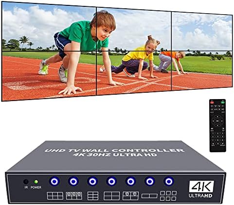 ISEEVY 4K UHD Video Wall Controller 2x3 3x2 2x2 TV Wall Processor Support 3840x2160@30 HDMI Input for 6 TV Splicing Display by ISEEVY