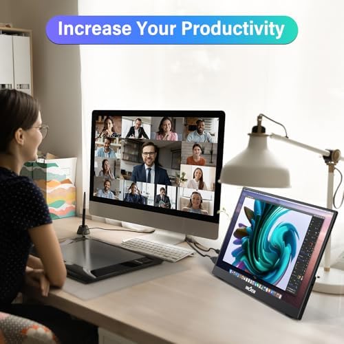 InnoView 15.6'' Portable Monitor for Laptop FHD 1080P USB-C Travel Monitors Built-in 90° Adjustable Stand with Bag, HDR IPS Portable Laptop Monitor for MacBook PC Phone Xbox PS4/5 Switch - Image 4