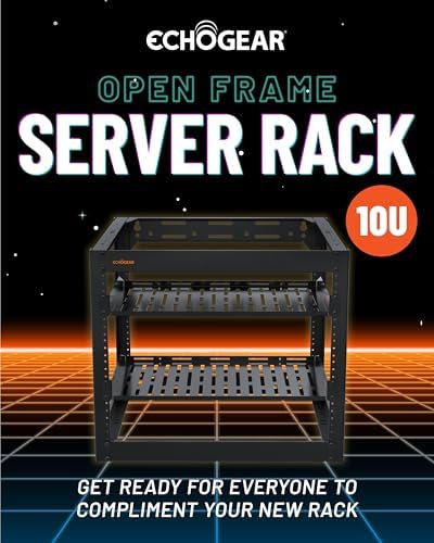 ECHOGEAR 10U Open Frame Rack w/Optimal Air Flow, DIY Assembly, 20.4” Depth - Image 2