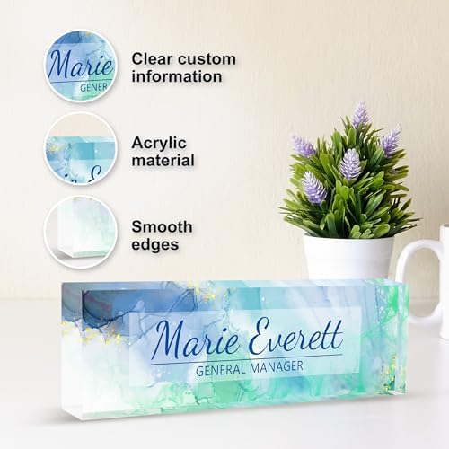 Custom Acrylic Name Plate for Desk, Personalize Office Decor - Image 3