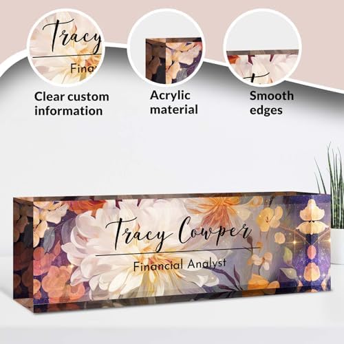 Desk Name Plate Personalized, Custom Name Plate for Desk, Acrylic Desktop Accessories, Office Gift & Decor for Women Men, Teacher Nurse Boss Employee Appreciation Gifts - Image 3