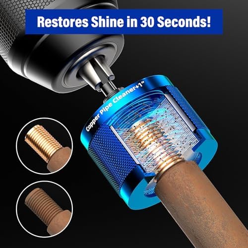 BURMONG Copper Pipe Cleaner Drill 3 Pcs Set (1/2" 3/4" 1") - Metal Tube Cleaning Brushes for Power - Professional Plumbing Tools for Copper Pipes & Tubes - Heavy-Duty Drill Attachment for Plumbers - Image 2