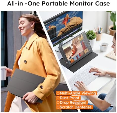 15.6" Portable Monitor with Smart Cover FHD 1080P Travel Monitor for Laptop - Image 4