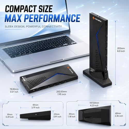 J-Tech Digital 14 in 1 Docking Station up to 4K 60Hz, 3X HDMI, 6X USB, Ethernet, SD/TF, 100W PD, Audio/Mic - Compatible with macOS/Windows, Supports SST/MST (Driver Required) - Image 3