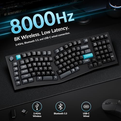 Keychron Q13 Ultra 8K Wireless Mechanical Keyboard, 96% Alice Ergonomic Layout with Numpad, Full Aluminum Custom Keyboard, ZMK, 8000Hz Polling Rate, Hot-Swappable RGB for Mac Windows Linux - Image 3