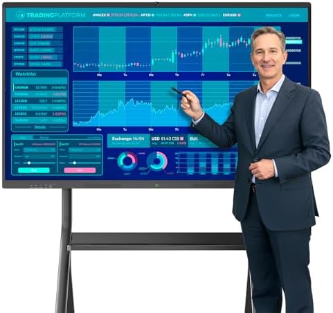 86'' Smart Board, 4K UHD Interactive Touchscreen Whiteboard, Android 14 8+128GB Wireless Smartboard for Classroom Home Office Studio by JASZDOT