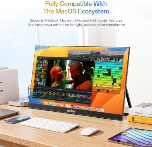 InnoView 27 Inch 5K Portable Monitor 5120x2880 60Hz UHD IPS HDR, Large Portable Monitor for Laptop USB-C HDMI DP Computer Display, Built-in Kickstand & Speakers, for MacBook Pro/Air, PC, Phone - Image 4