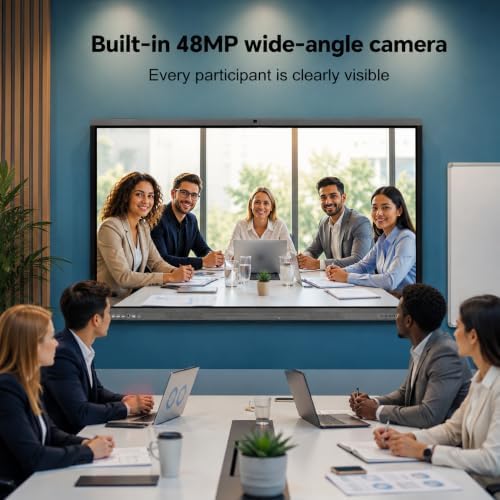 Plus 55" Smart Board 4K UHD Touchscreen, Android 14 Interactive Whiteboard, Multi-Touch Digital Display 8GB RAM 256GB Storage, AI-Assistant 48MP Camera Microphone for Office & Business - Image 6
