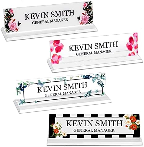 Custom Acrylic Name Plate for Desk, Office Personalized Desk Name Plate by Unknown