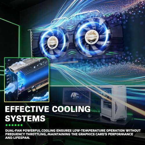 SURALLOW RX 580 Graphics Card 8GB 2048SP, GDDR5, 256 Bit, Pc Gaming Video Card, 3*DP, HDMI, PCI Express 3.0 with Freeze Fan Stop for Desktop Computer GPU for Gaming PC - Image 5