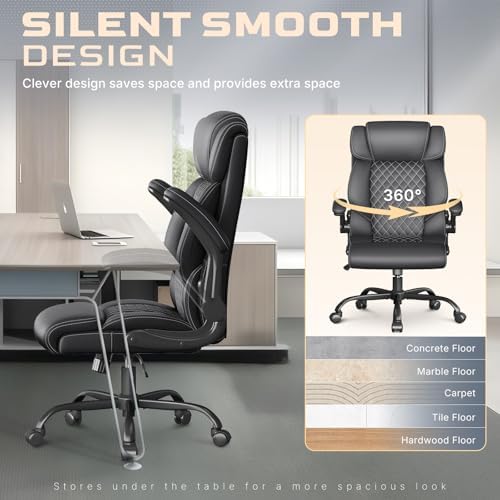 Office Chair, Executive High Back Big and Tall Office Chair, Black - Image 4