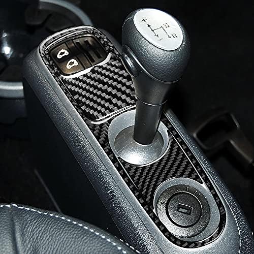Real Black Carbon Fiber Car Center Console Shift Transmission Panel Trim Decoration Trim Sticker Compatible with Benz Smart Fortwo 2011 2012 2013 2014 2015 Auto Interior Accessories 3pcs-Type C - Image 4