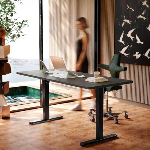 HUANUO 71x30 Inch Electric Standing Desk, Height Adjustable, Walnut by HUANUO