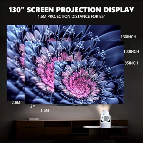 Mini Projector, Portable Projector, Smart Projector Support 4K 1080P with Dual-Band WIFI6 5G Wireless 5.4 Bluetooth, 160 ANSI, Auto Keystone Correction for Home Bedroom Outdoor, HY300PRO KTV - Image 5