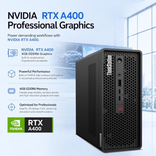 Lenovo ThinkStation P3 Ultra SFF Gen 2 Mini Workstation Tower Desktop (Intel Core Ultra 7 265, 64GB DDR5, 2TB SSD, NVIDIA RTX A400) 8K Display, Engineer, Business PC, 3-Yr Warranty, Win 11 Pro - Image 3