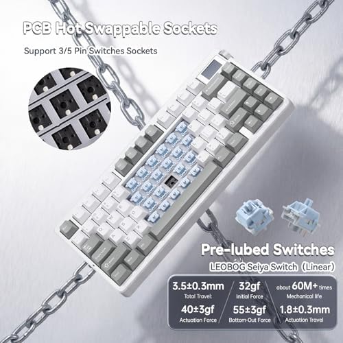 LEOBOG x Aula Nova75 Wireless Mechanical Keyboard,Creamy Computer Keyboards - Image 5