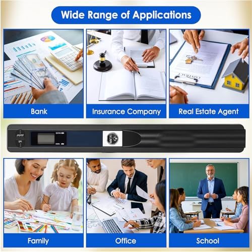 Portable Document Color Photo Scanner for A4 Documents，900DPI Handheld Mobile Image Scan for Business,Photo,Receipt,Book,Picture,Scanning Wand，JPG/PDF Format, High Speed,with 16G SD Card - Image 3