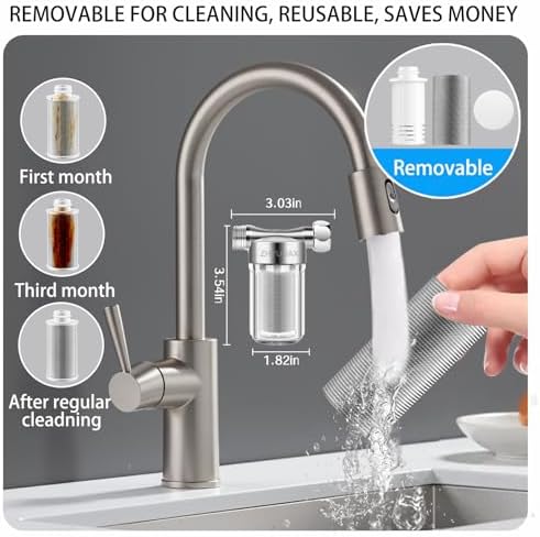 Reusable Washer Water Filter, 40 Micron Anti Scale Washing Machine Water Filter, For Washer, Heater, Faucet, Large Capacity, Brass Chrome Rust Prevention Sediment Filter, With 3/4'' Adapter - Image 6