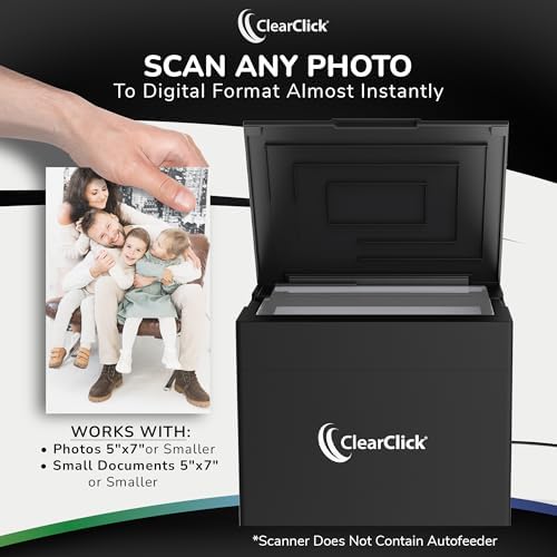 ClearClick InstaScan Photo Scanner for PC & Mac - Scans Each Photo Virtually Instantly - Compatible with 4x6, 5x7, & Smaller Photos - No Drivers Required - USB-C Connection [300 DPI Scanning Quality] - Image 3