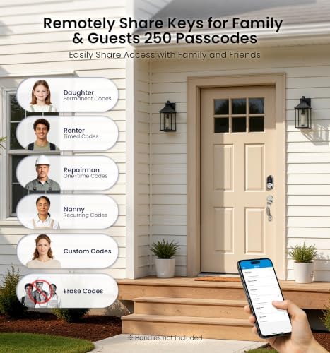 Veise RZ07 Fingerprint Smart Door Lock Deadbolt, App Control, Satin Nickel - Image 6