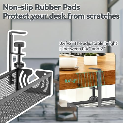 Cable Management, 15'' Under Desk Cable Management Tray No Drill - Image 3