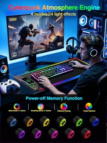 Magnetic Wireless Charging Mouse Pad Gaming, 31.5"x15.8" Large Desk Mat - Image 3