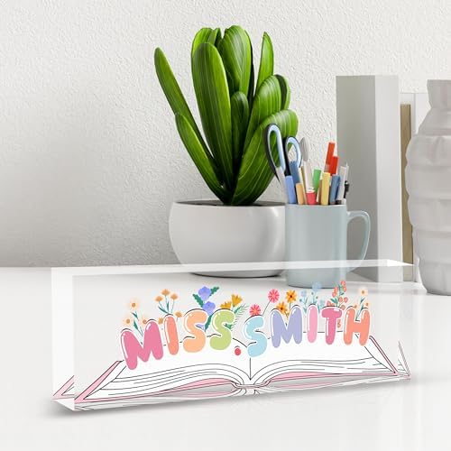 Teacher Name Plate for Desk, Desk Name Plate Personalized Acrylic Office Desk Decor, Teacher Appreciation Gifts The Office Gifts for Teacher - Image 6