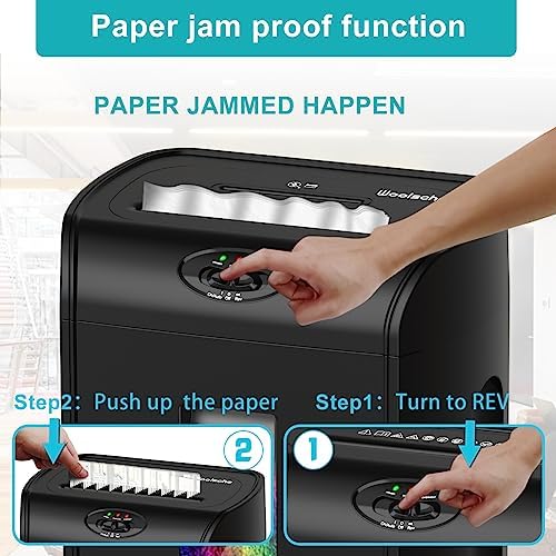 Woolsche Paper Shredder, 16-Sheet Cross Cut with 4.76-Gallon Pull Out Basket, P-4 Security Level, 3-Mode Design Shred Paper and CD/Credit Card, Durable&Fast with Jam Proof System Shredder for Office - Image 6