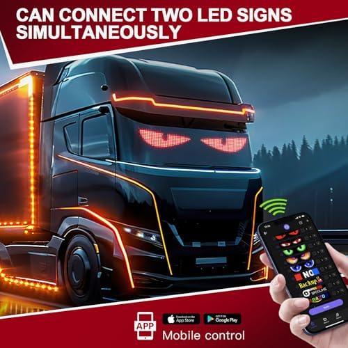 Rayhome Bright Multiple Programmable LED Sign, 23''x5'' Full Color Scrolling LED Signs Flexible USB 5V LED Store Sign Bluetooth App Control Custom Text Pattern Animation for Store Car - Image 4