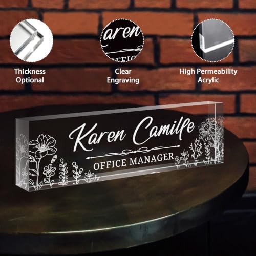 Custom Engraved Name Plate for Desk, Acrylic Desk Name Plate Personalized - Image 3