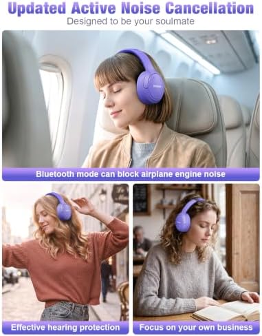 RUNOLIM Active Noise Cancelling Headphones, Wireless Bluetooth Over Ear - Image 6