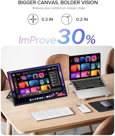 UPERFECT Portable Monitor 4K 60Hz 18.5", 145% sRGB QLED Laptop Monitor - Image 2