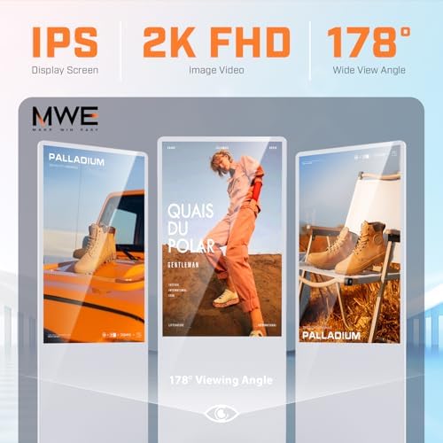 MWE 43 Inch Digital Signage Advertising Display Kiosk LCD Screen Indoor Floor Standing Commercial Totem Android System Vertical Poster with Auto Media Player-White - Image 4