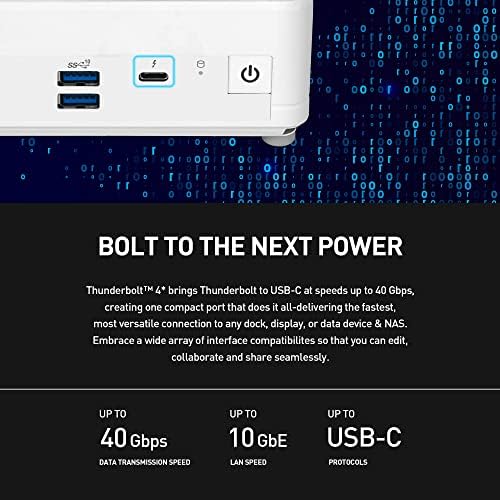 msi Cubi 5 Mini PC: Intel Core i5-1235U, 8GB DDR4 (1x8GB) 2666MHz, 512GB SSD, WiFi 6E, BT 5.2, Thunderbolt Type-C, Dual Display, Energy Efficient, Black, Windows 11Pro: 12M-028US - Image 5