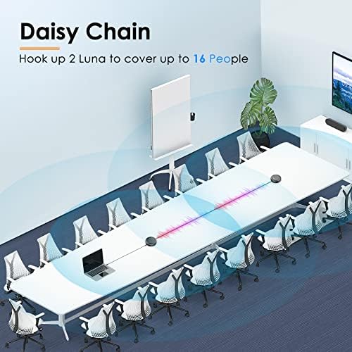 Conference Speaker and Microphone - EMEET Luna 360° Voice Pickup w/Noise Reduction/Mute/Indicator USB Bluetooth Speakerphone w/Dongle for 8 People Daisy Chain for 16 Compatible with Leading Software - Image 5