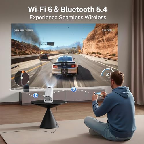 [4K Supported] Mini Projector with WiFi 6 and Bluetooth 5.4, Built in Apps - Image 6