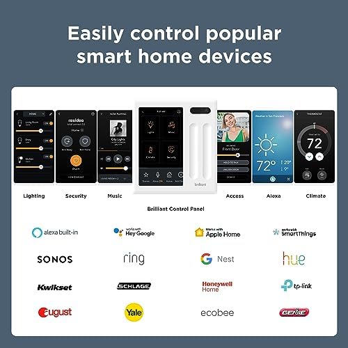 Brilliant Smart Home Control (2-Switch Panel) — Alexa Built-In & Compatible with Ring, Sonos, Hue, Google Nest, Wemo, SmartThings, Apple HomeKit — In-Wall Touchscreen Control for Lights, Music, & More - Image 3